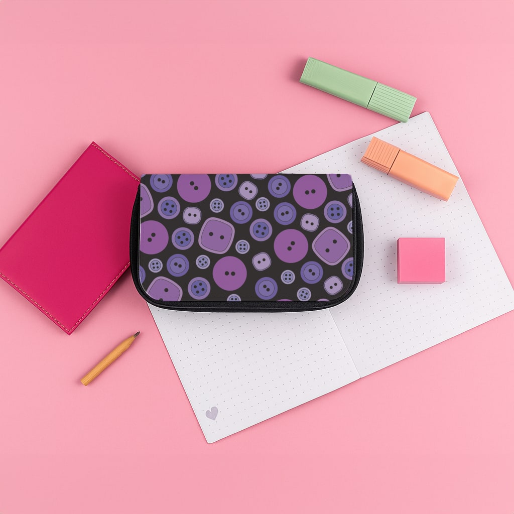 Button Pattern Pencil Case