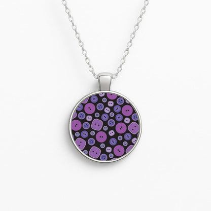 Button Pattern Circle Necklace