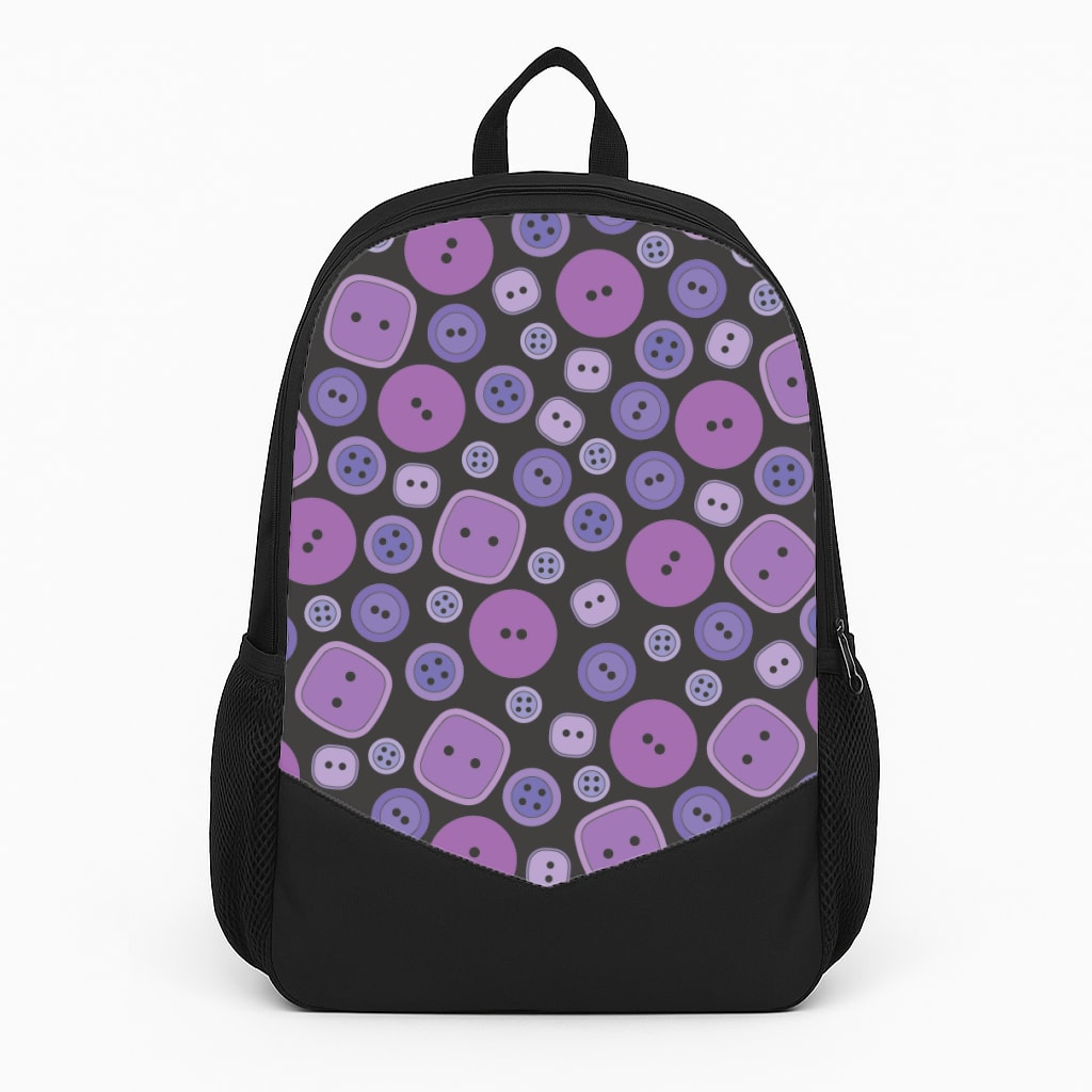Button Pattern Large Backpack