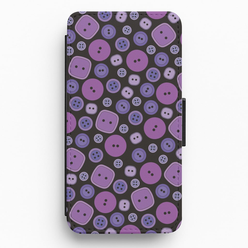 Button Pattern Flip / Wallet Phone Case