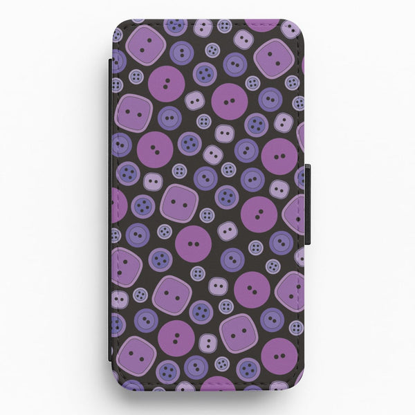 Button Pattern Flip / Wallet Phone Case
