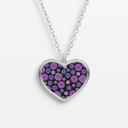 Button Pattern Heart Necklace