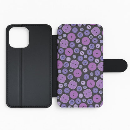 Button Pattern Flip Phone Case