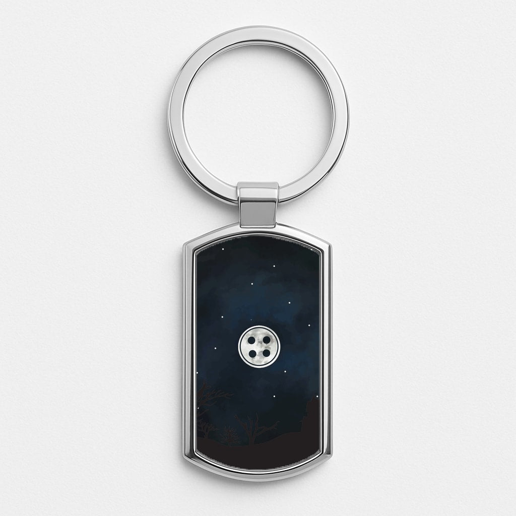 Button Silver Keyring