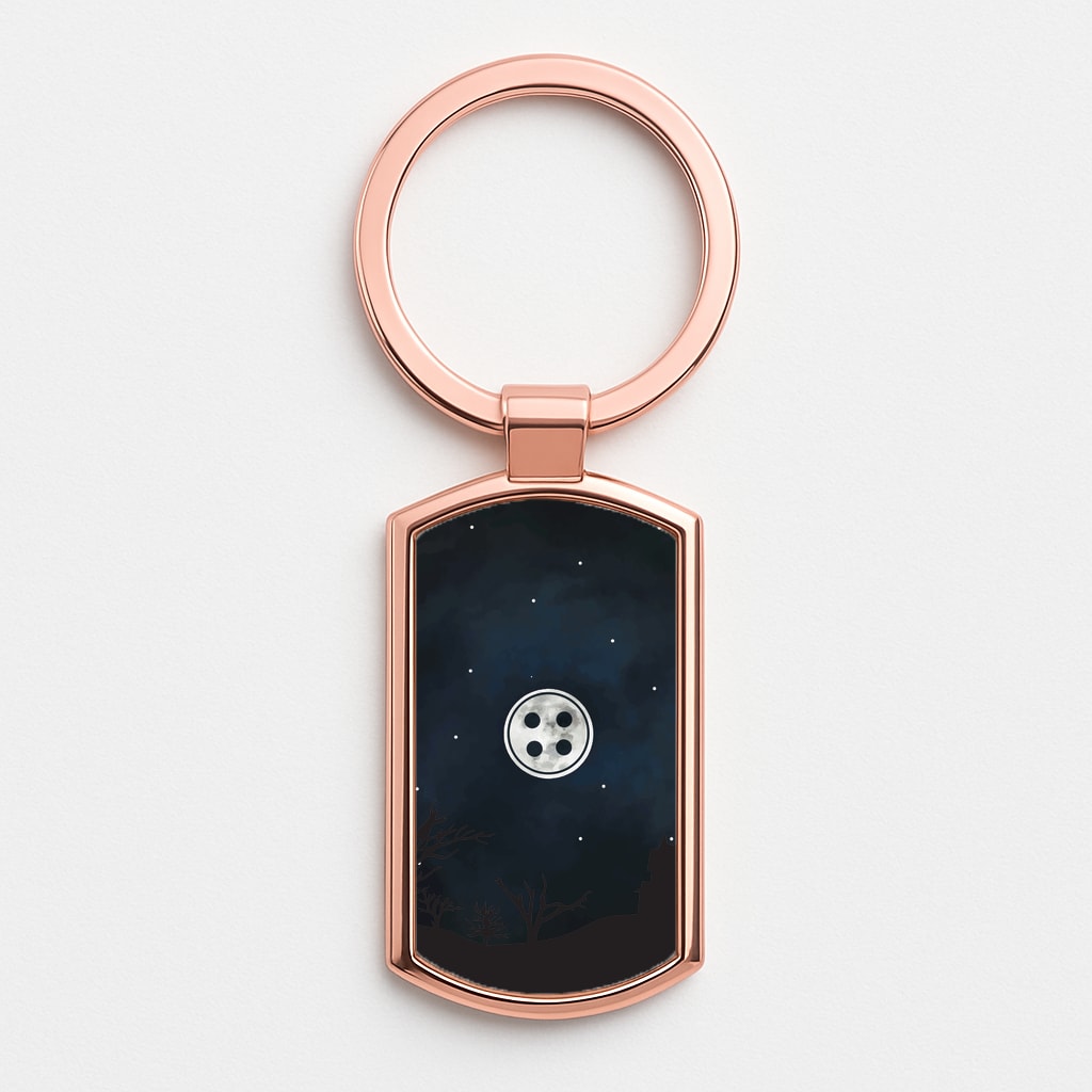 Button Rose Gold Keyring