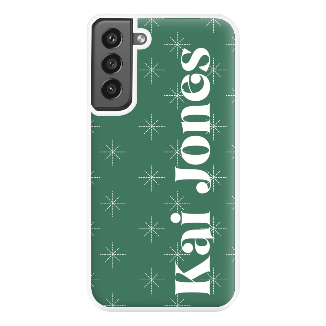 Snowflakes - Personalised Christmas Phone Case for Galaxy S21FE