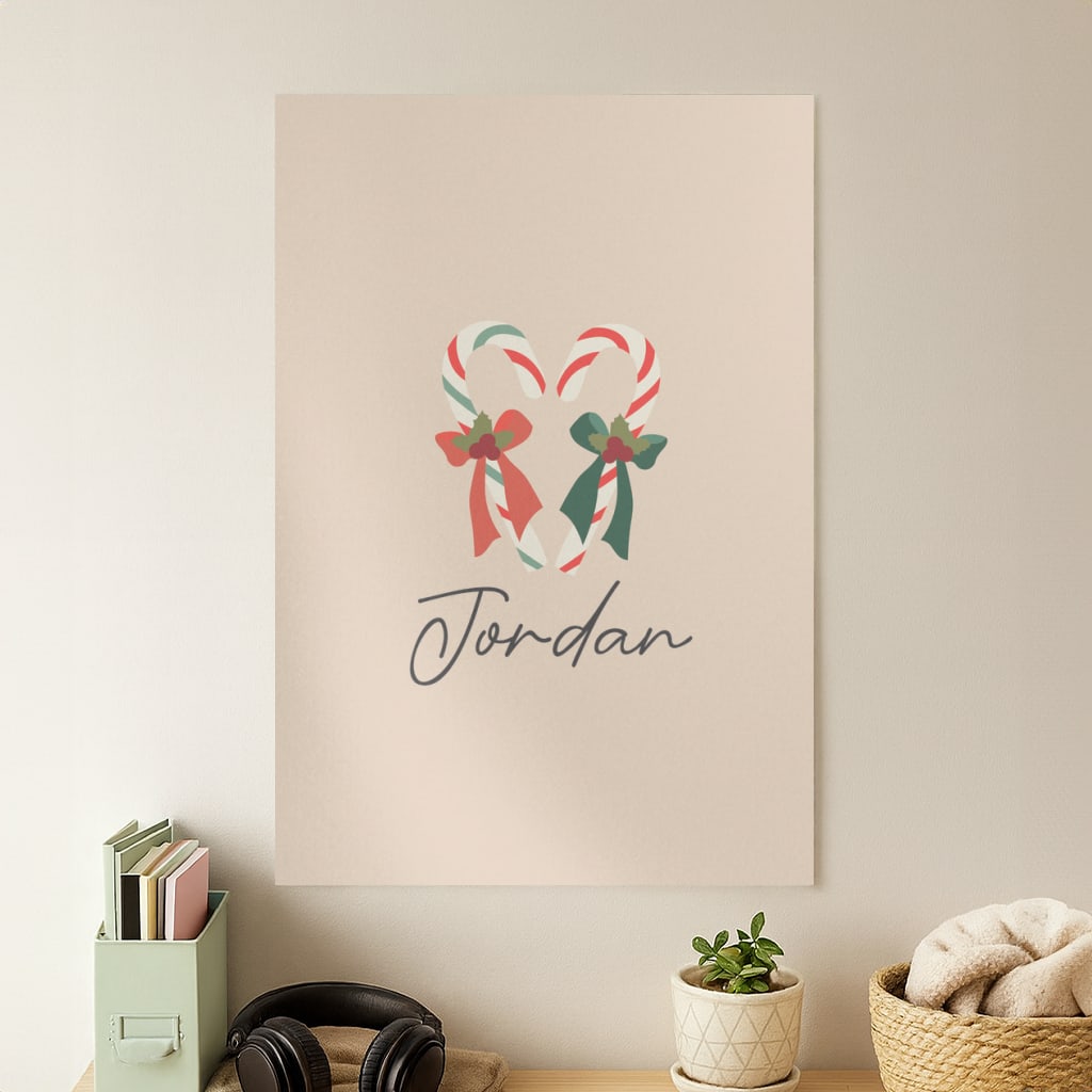 Candycane - Personalised Christmas Poster