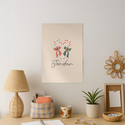 Candycane - Personalised Christmas Art Print