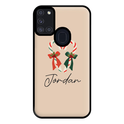 Candycane - Personalised Christmas Phone Case for Galaxy A21s