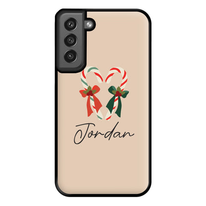 Candycane - Personalised Christmas Phone Case for Galaxy S21FE