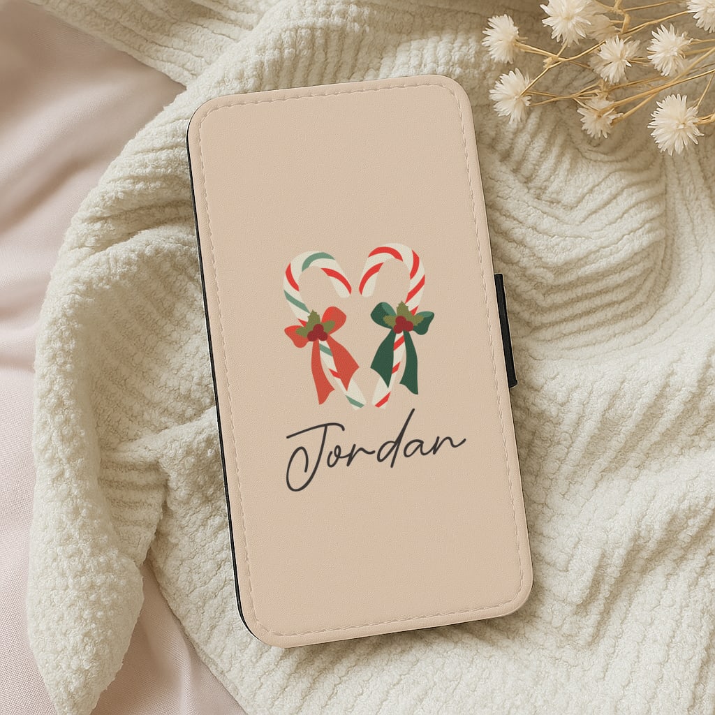 Candycane - Personalised Christmas Wallet Phone Case