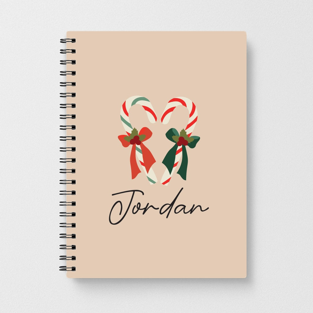Candycane - Personalised Christmas Notebook