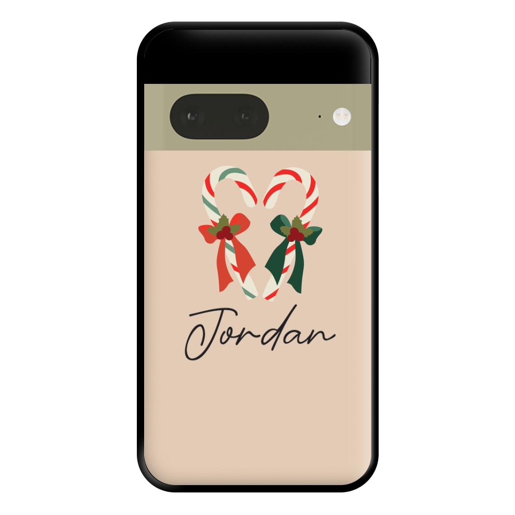 Candycane - Personalised Christmas Phone Case for Google Pixel 7a