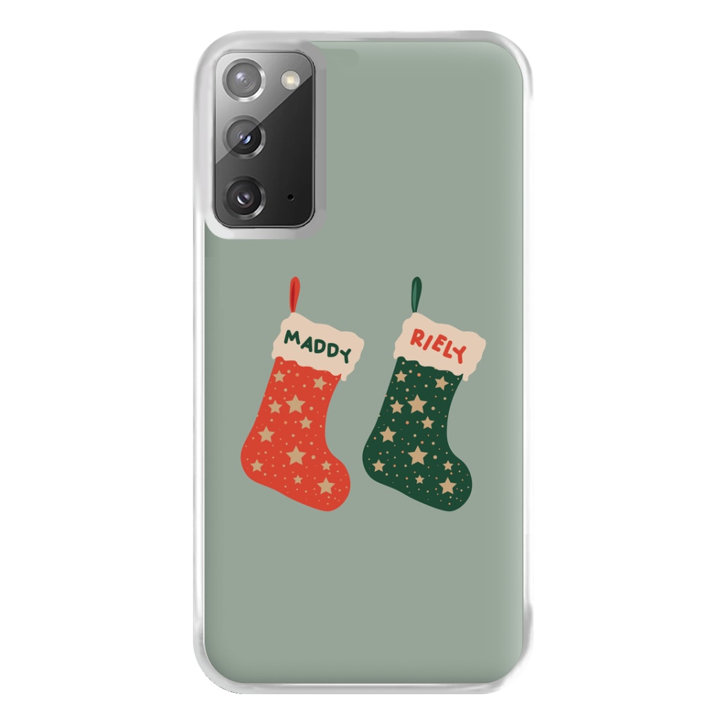 Red And Green Stocking - Personalised Christmas Phone Case for Galaxy Note 20 Ultra