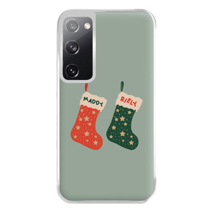 Red And Green Stocking - Personalised Christmas Phone Case for Galaxy S20