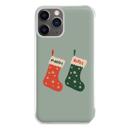 Red And Green Stocking - Personalised Christmas Phone Case for iPhone 12 Pro Max