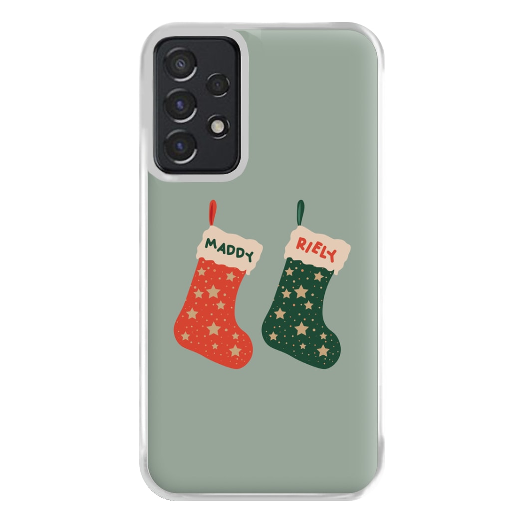 Red And Green Stocking - Personalised Christmas Phone Case for Galaxy A52 / A52s