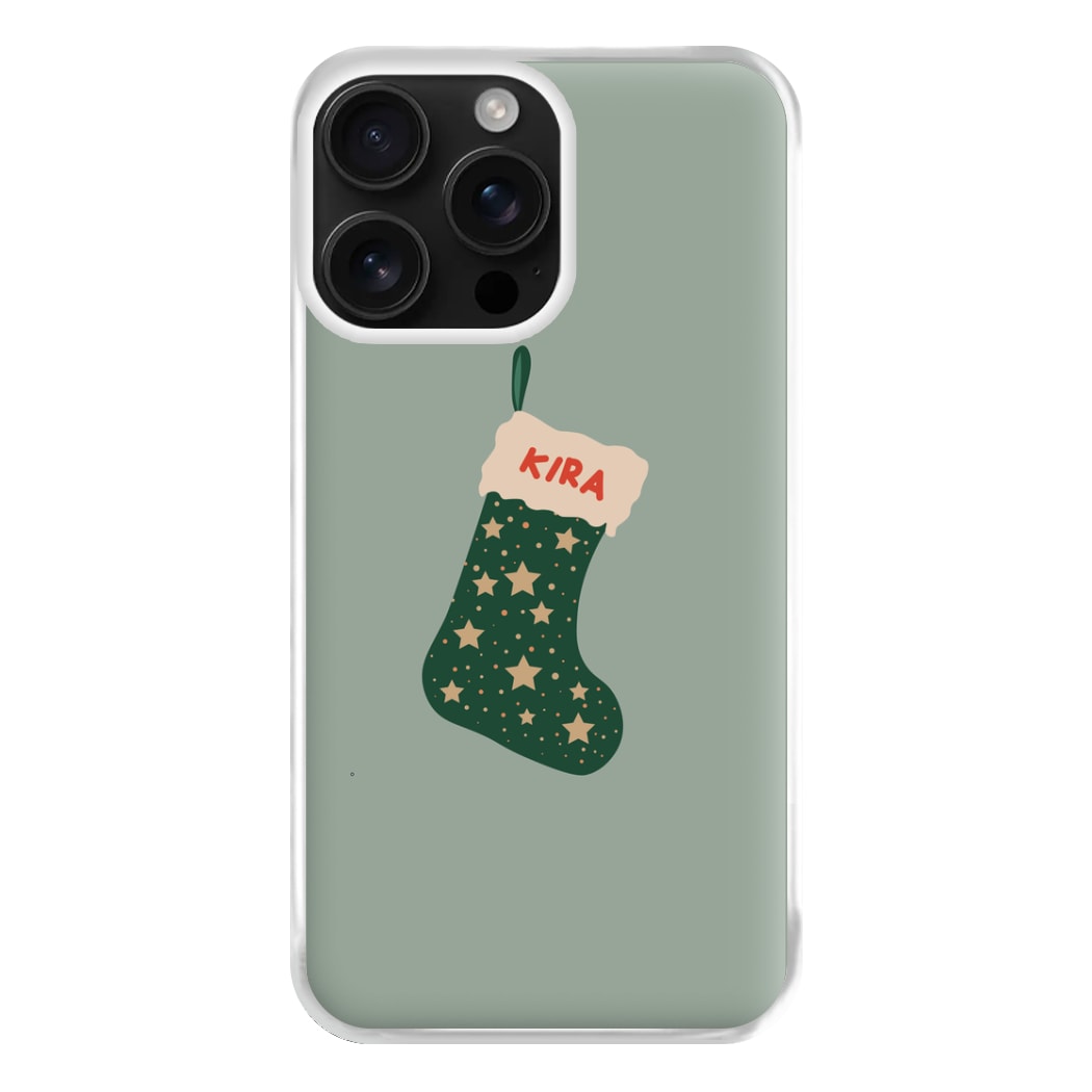 Green Stocking - Personalised Christmas Phone Case