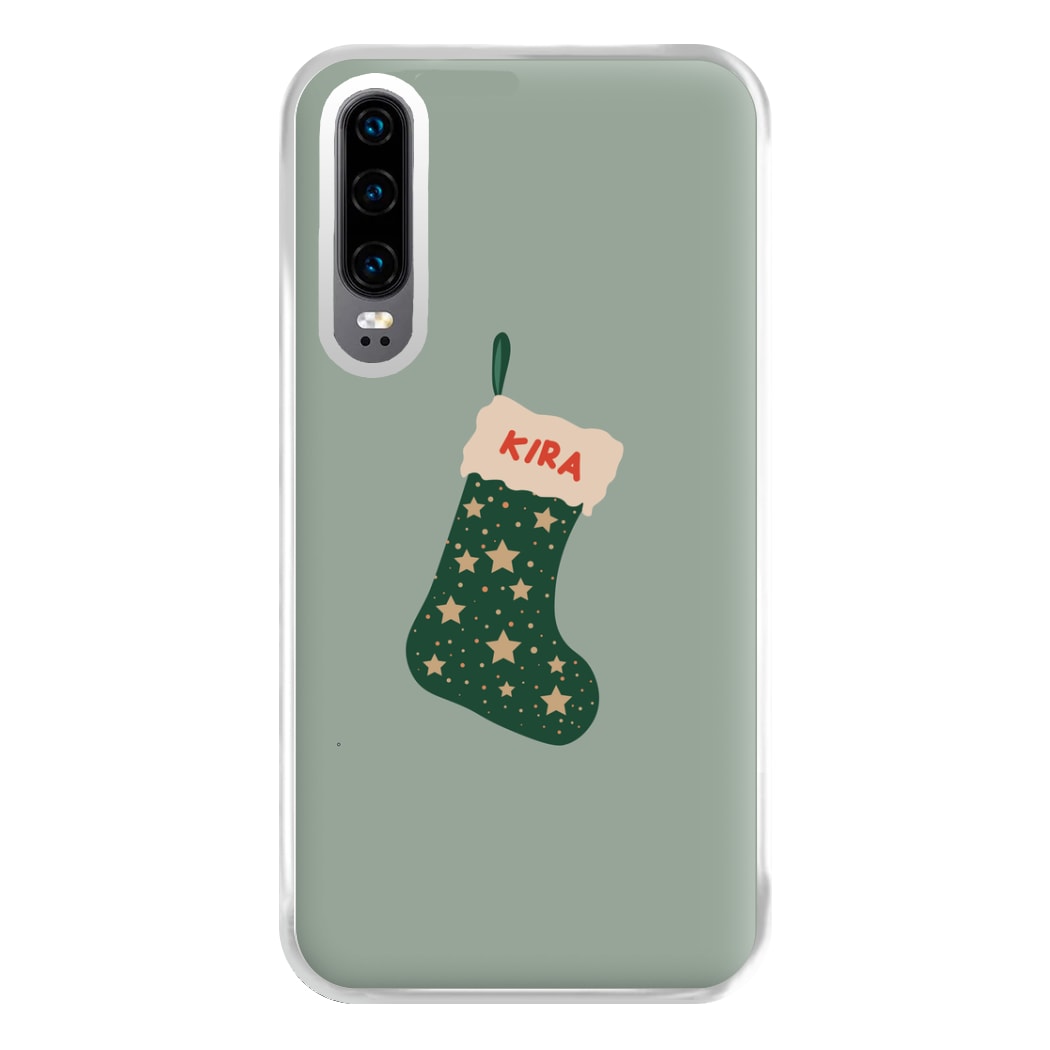 Green Stocking - Personalised Christmas Phone Case for Huawei P30