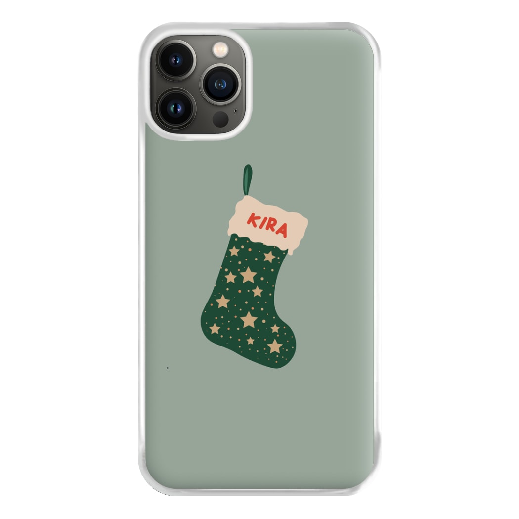 Green Stocking - Personalised Christmas Phone Case for iPhone 13