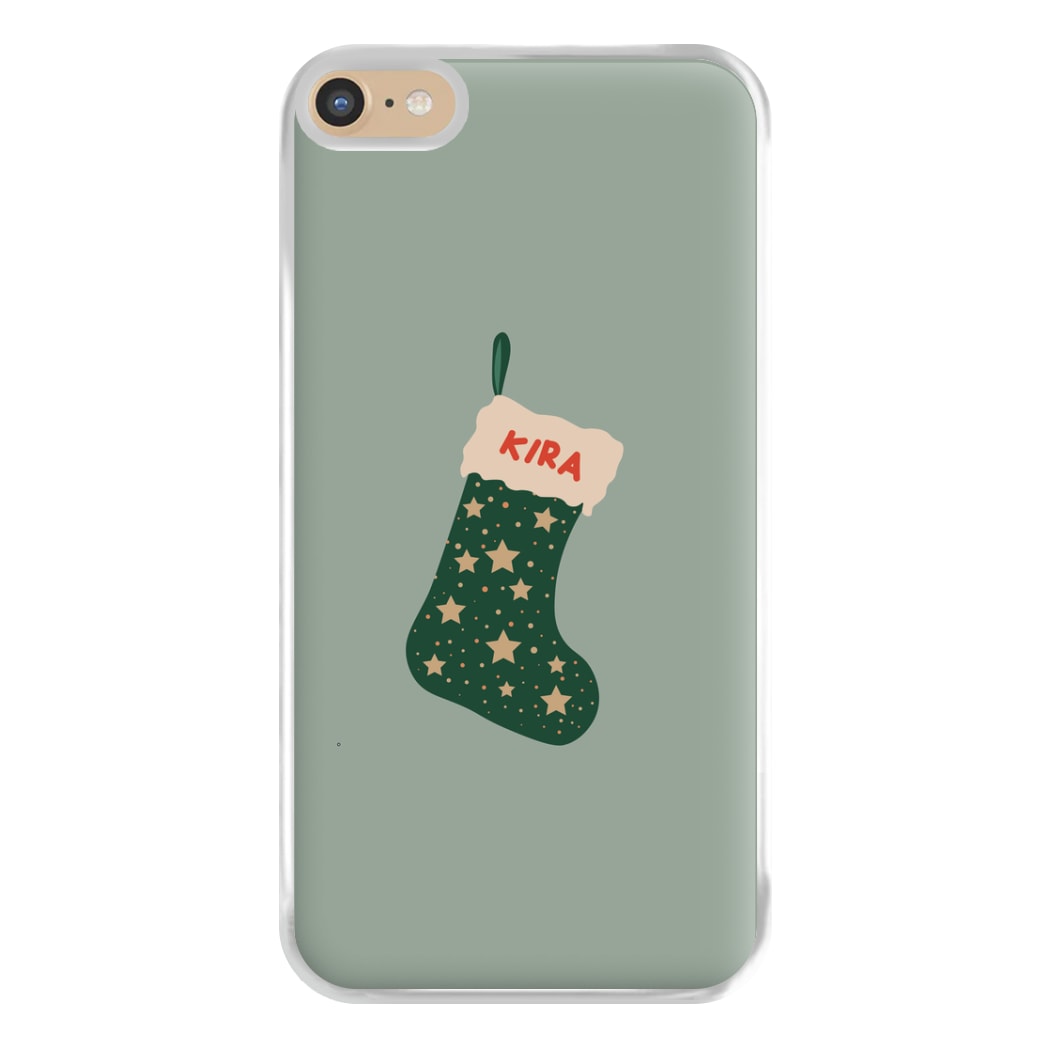 Green Stocking - Personalised Christmas Phone Case for iPhone 6 Plus / 7 Plus / 8 Plus