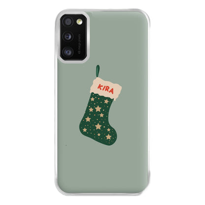 Green Stocking - Personalised Christmas Phone Case for Galaxy A41