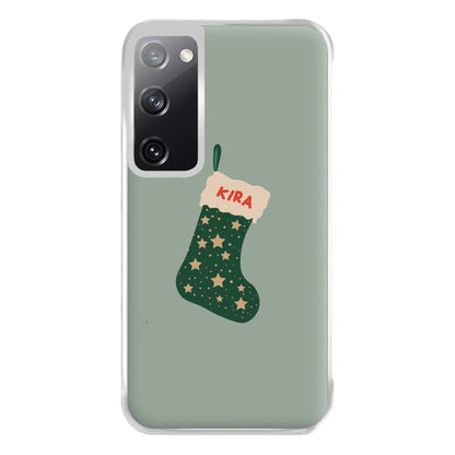 Green Stocking - Personalised Christmas Phone Case for Galaxy S20