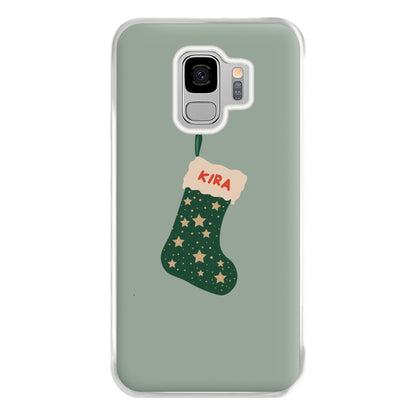 Green Stocking - Personalised Christmas Phone Case for Galaxy S9 Plus