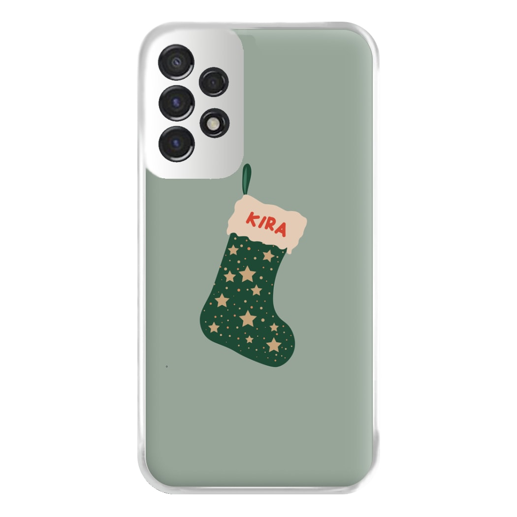 Green Stocking - Personalised Christmas Phone Case for Galaxy A53