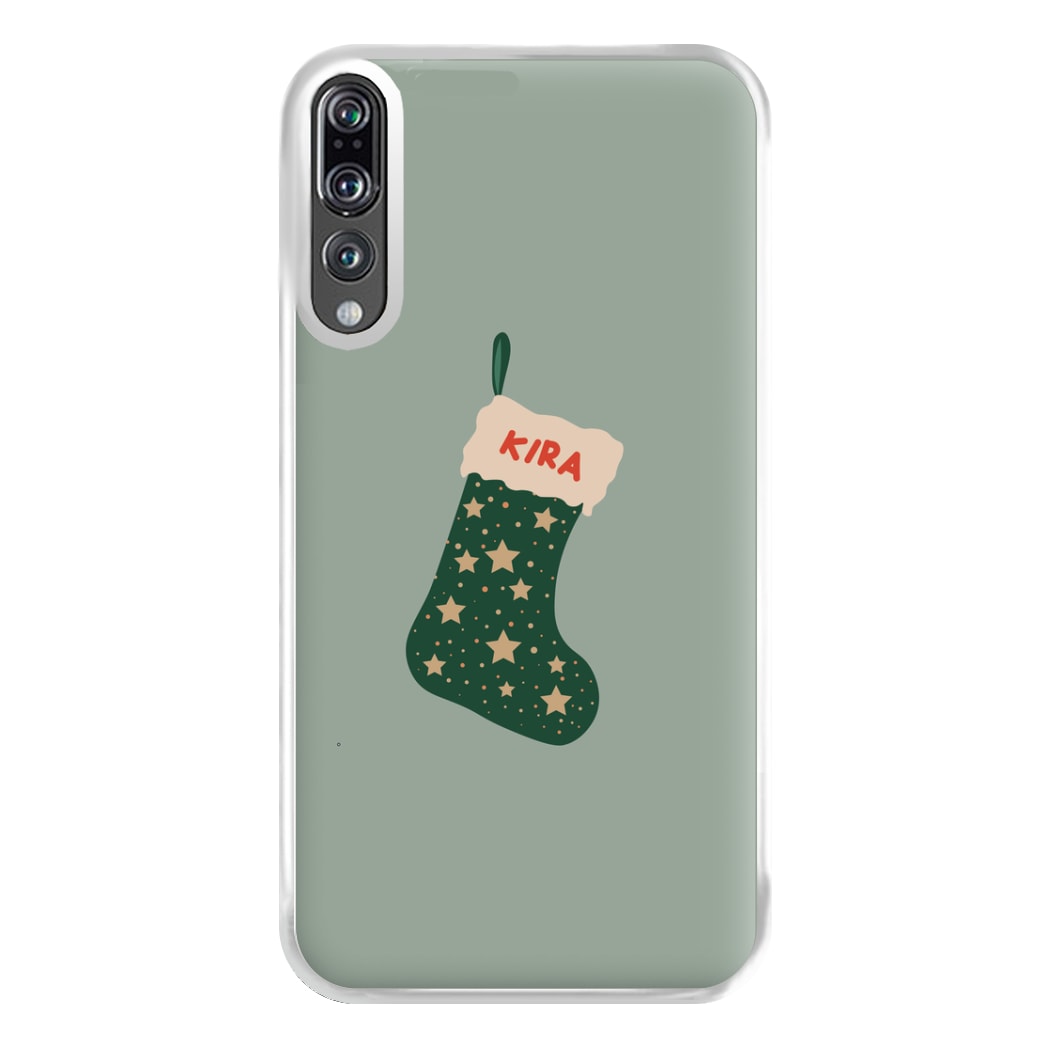 Green Stocking - Personalised Christmas Phone Case for Huawei P20 Pro