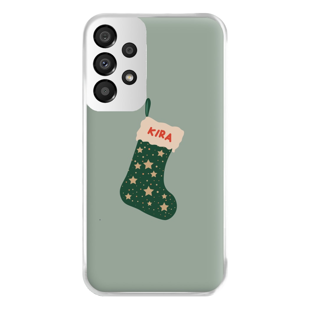 Green Stocking - Personalised Christmas Phone Case for Galaxy A33