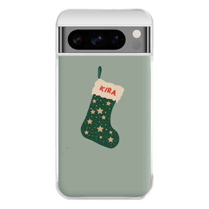 Green Stocking - Personalised Christmas Phone Case for Google Pixel 8 Pro