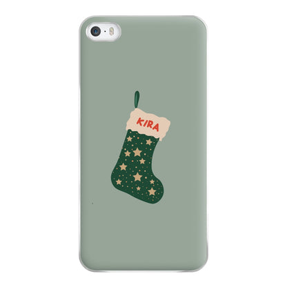 Green Stocking - Personalised Christmas Phone Case for iPhone 5 / 5s / SE 2016