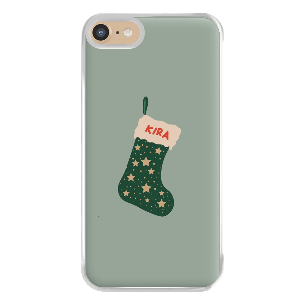 Green Stocking - Personalised Christmas Phone Case for iPhone 6 / 7 / 8 / SE