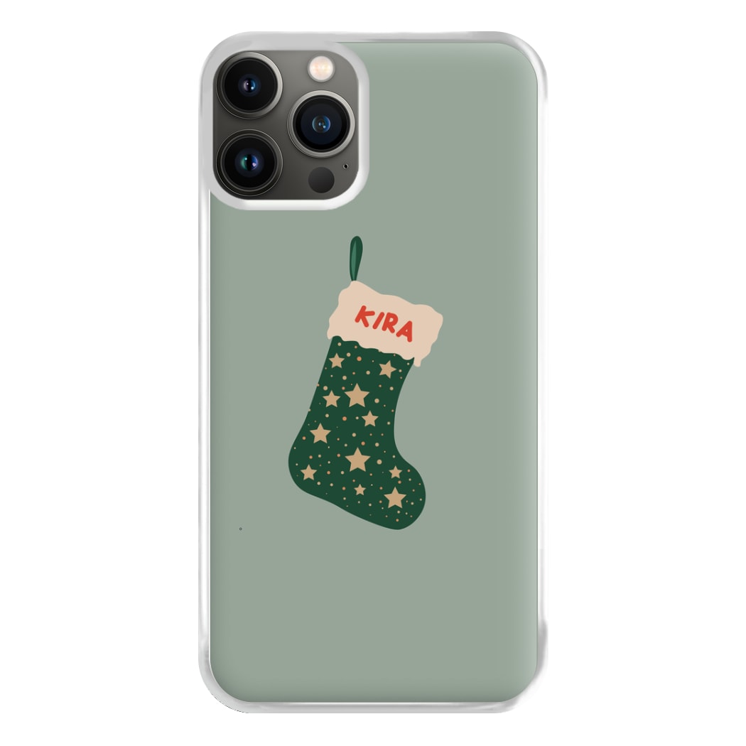 Green Stocking - Personalised Christmas Phone Case for iPhone 13 Pro Max