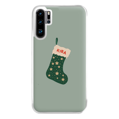 Green Stocking - Personalised Christmas Phone Case for Huawei P30 Pro