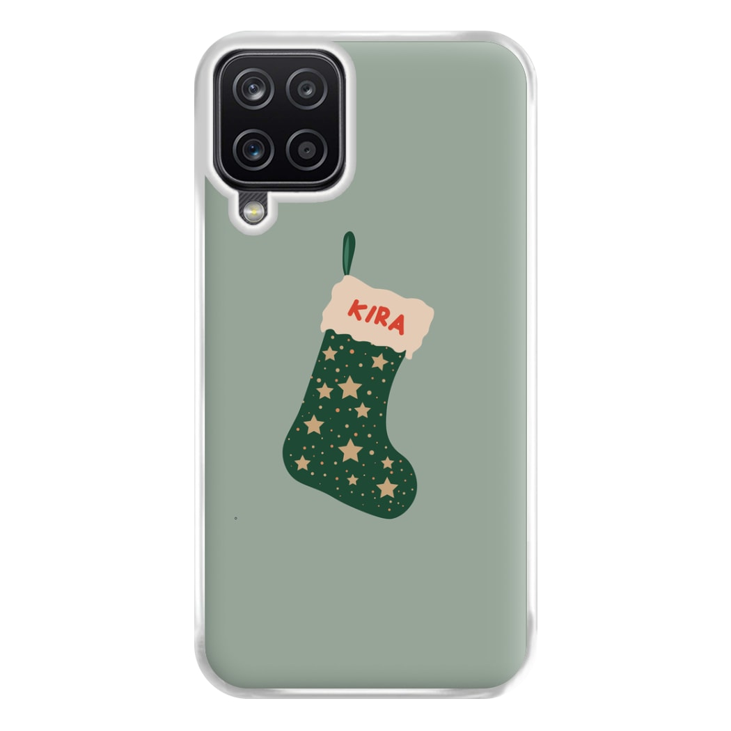 Green Stocking - Personalised Christmas Phone Case for Galaxy A12