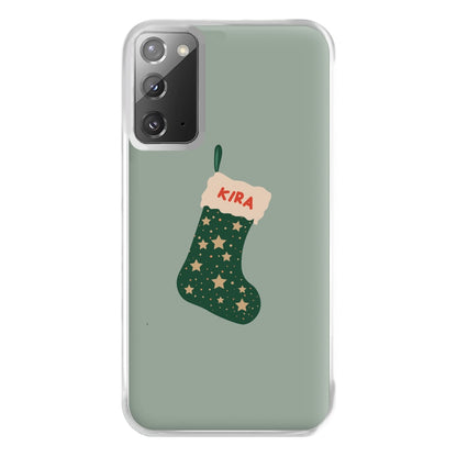 Green Stocking - Personalised Christmas Phone Case for Galaxy Note 20 Ultra