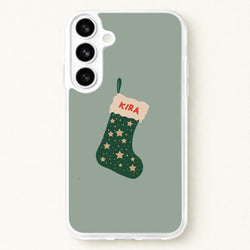Green Stocking - Personalised Christmas Phone Case for Galaxy S26