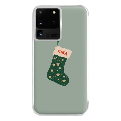 Green Stocking - Personalised Christmas Phone Case for Galaxy S20 Ultra