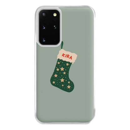 Green Stocking - Personalised Christmas Phone Case for Galaxy S20 Plus