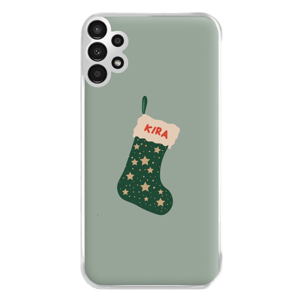 Green Stocking - Personalised Christmas Phone Case for Galaxy A13