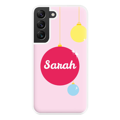 Baubles - Personalised Christmas Phone Case for Galaxy S22 Plus