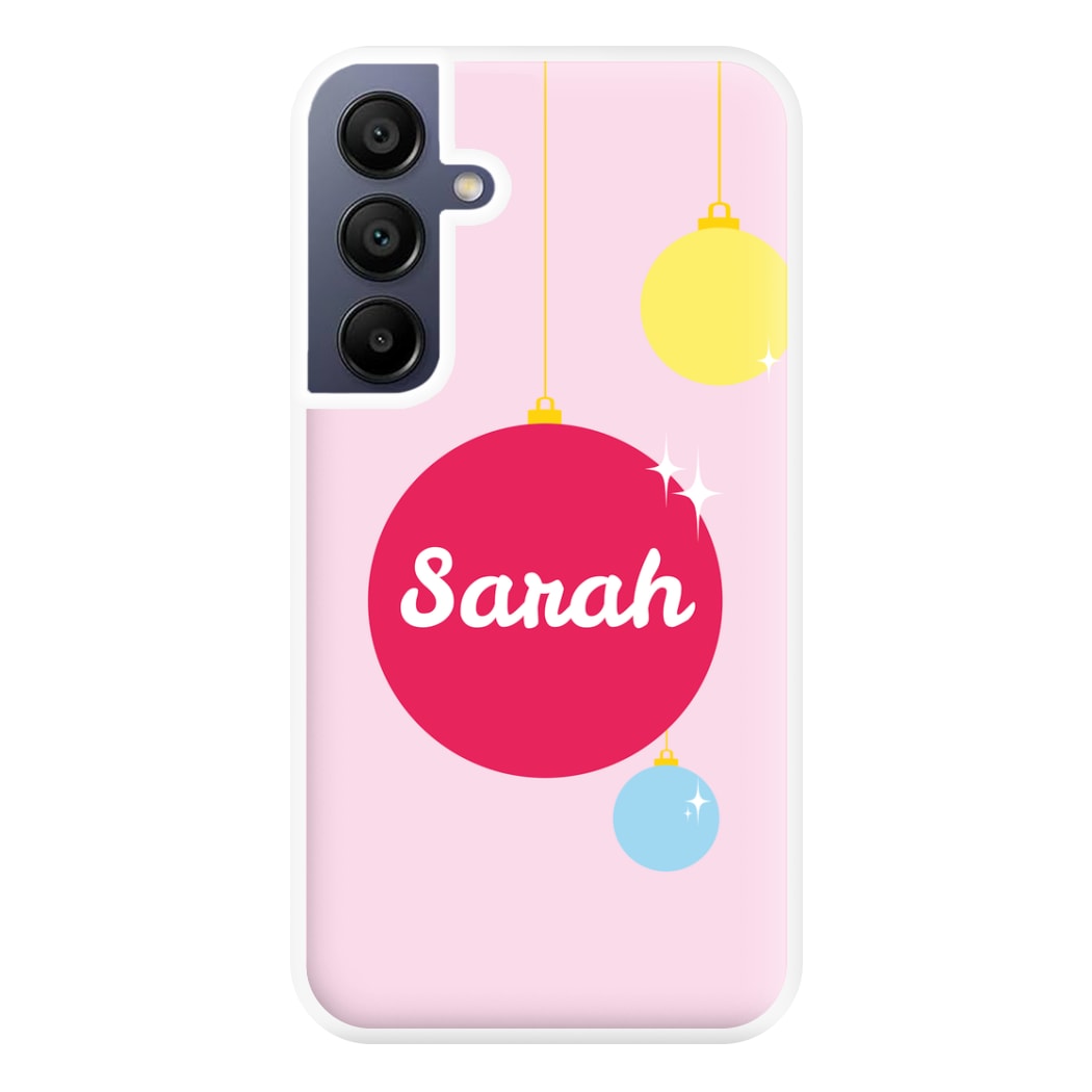 Baubles - Personalised Christmas Phone Case for Galaxy A16