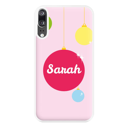 Baubles - Personalised Christmas Phone Case for Huawei P20