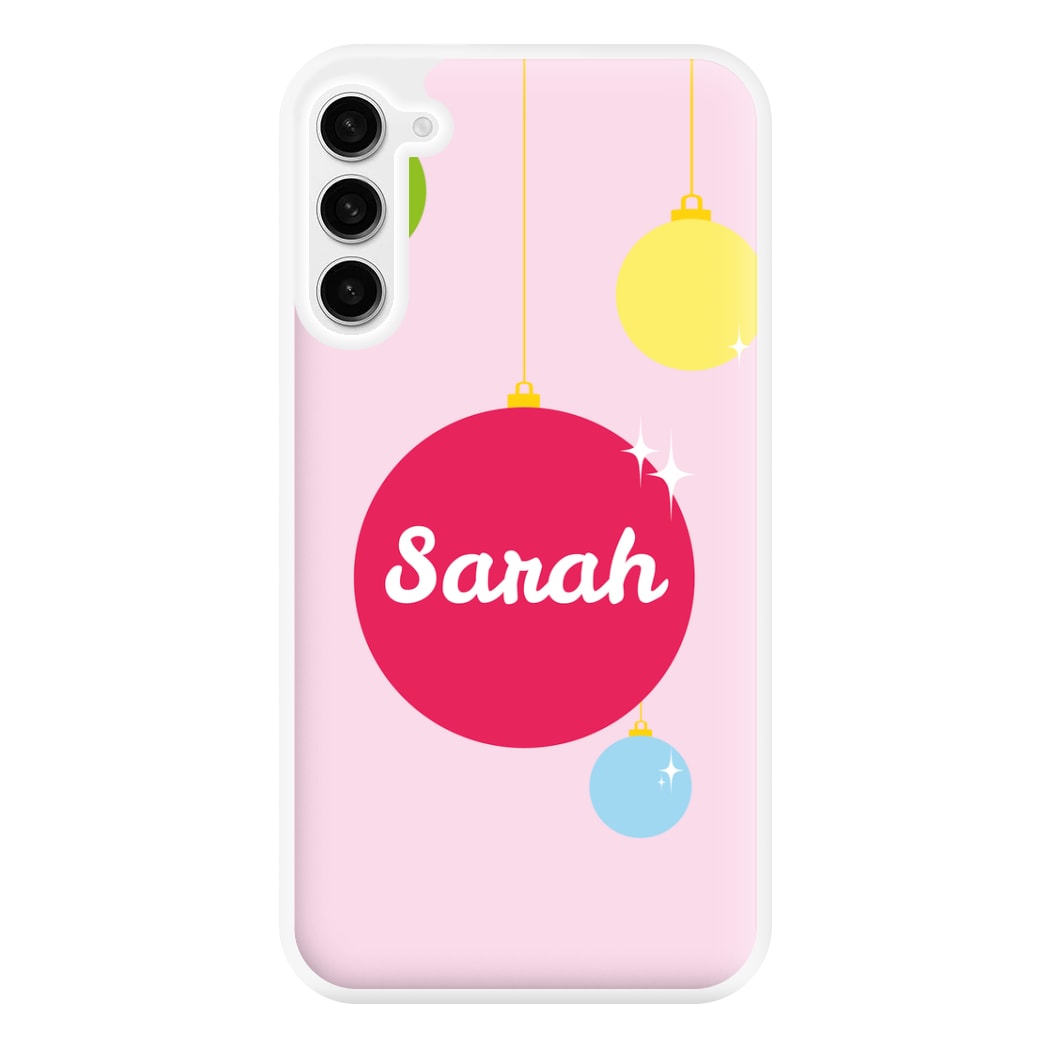 Baubles - Personalised Christmas Phone Case for Galaxy S23FE