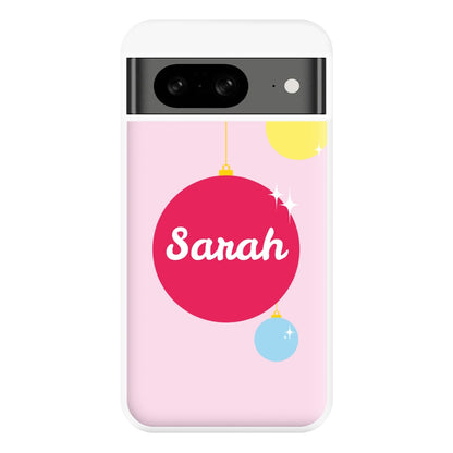 Baubles - Personalised Christmas Phone Case for Google Pixel 8