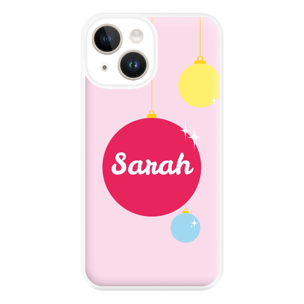 Baubles - Personalised Christmas Phone Case for iPhone 14