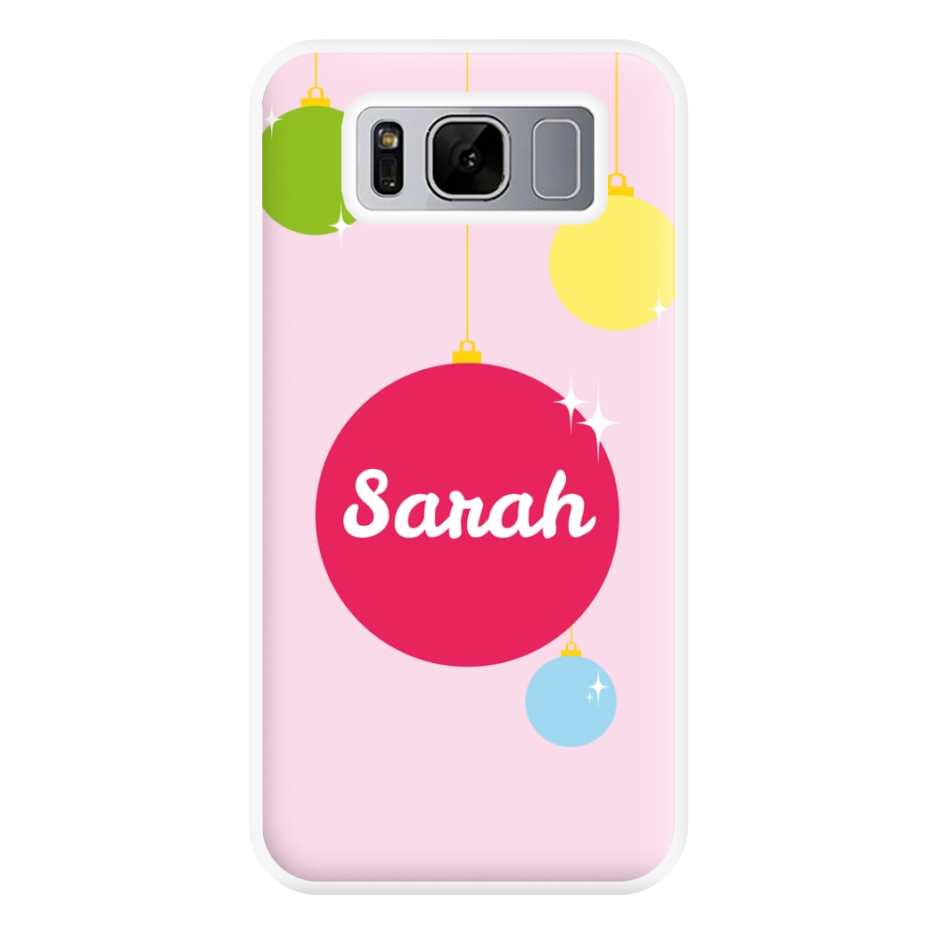 Baubles - Personalised Christmas Phone Case for Galaxy S8 Plus