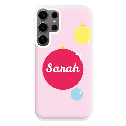 Baubles - Personalised Christmas Phone Case for Galaxy S24 Ultra